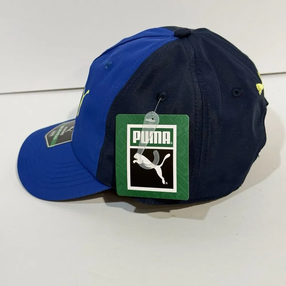 Puma NWT kids hat Adjustable Puma youth cap in blue with yellow details
